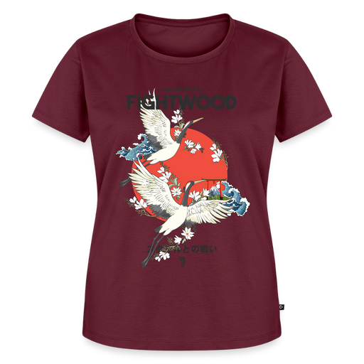 Fightwood Fightwithstyle Cranes - Frauen Premium T-Shirt - Burgunderrot