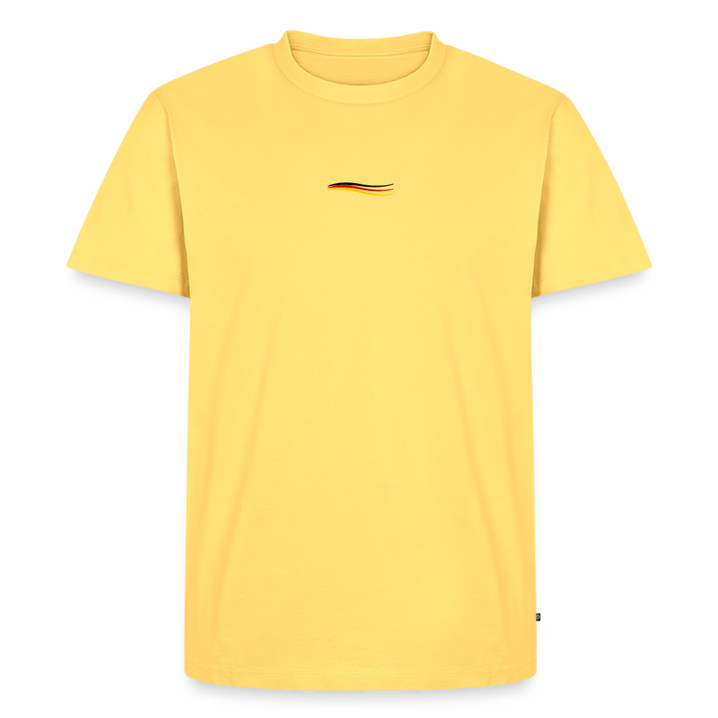 Fightwood® Germany Männer Premium T-Shirt V2 – Sleeve Edition - Pastellgelb