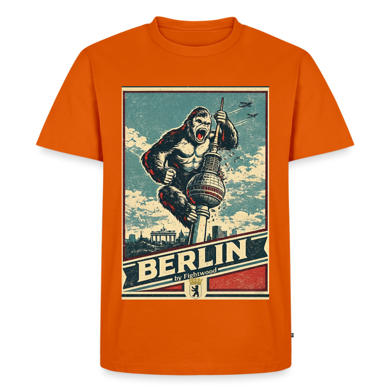 Fightwood Gorilla in Berlin - Premium männer T-Shirt - Orange 