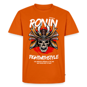 Fightwood Ronin Herren Premium Bio T-Shirt – Organic Cotton Streetwear fürs Training - Orange 