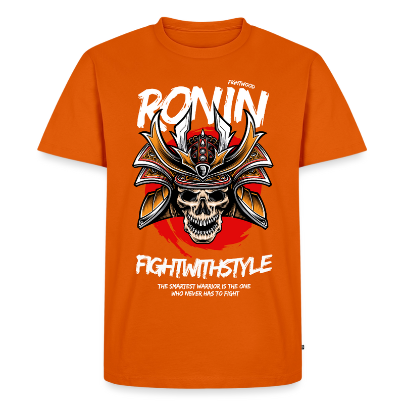 Fightwood Ronin Herren Premium Bio T-Shirt – Organic Cotton Streetwear fürs Training - Orange 
