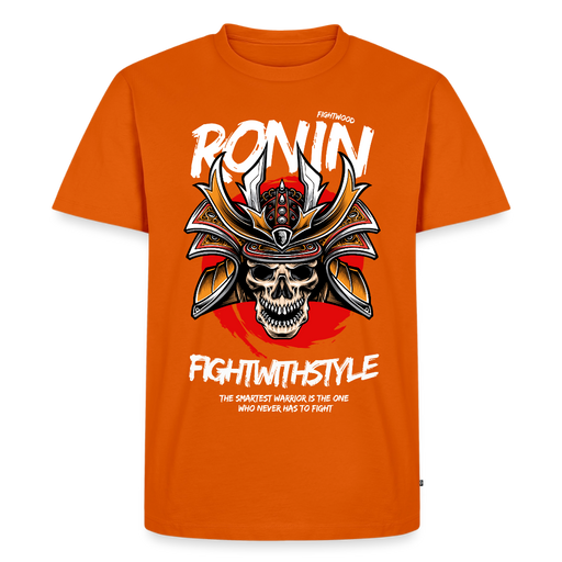 Fightwood Ronin Herren Premium Bio T-Shirt – Organic Cotton Streetwear fürs Training - Orange 