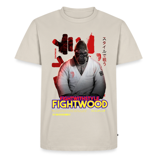 Fightwood Fightwithstyle Gorilla Black Männer Premium T-Shirt - Beige