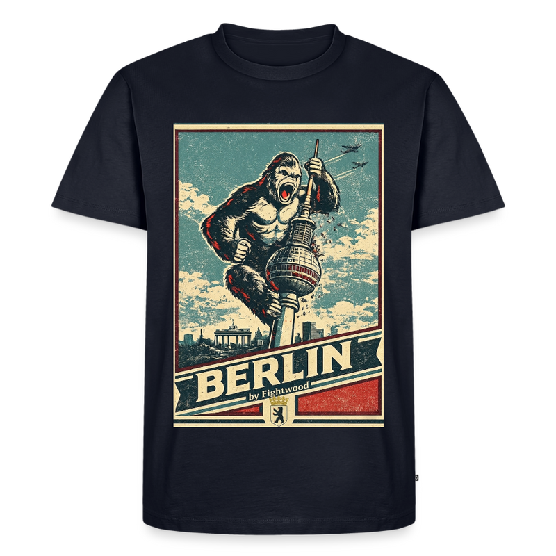 Fightwood Gorilla in Berlin - Premium männer T-Shirt - Navy