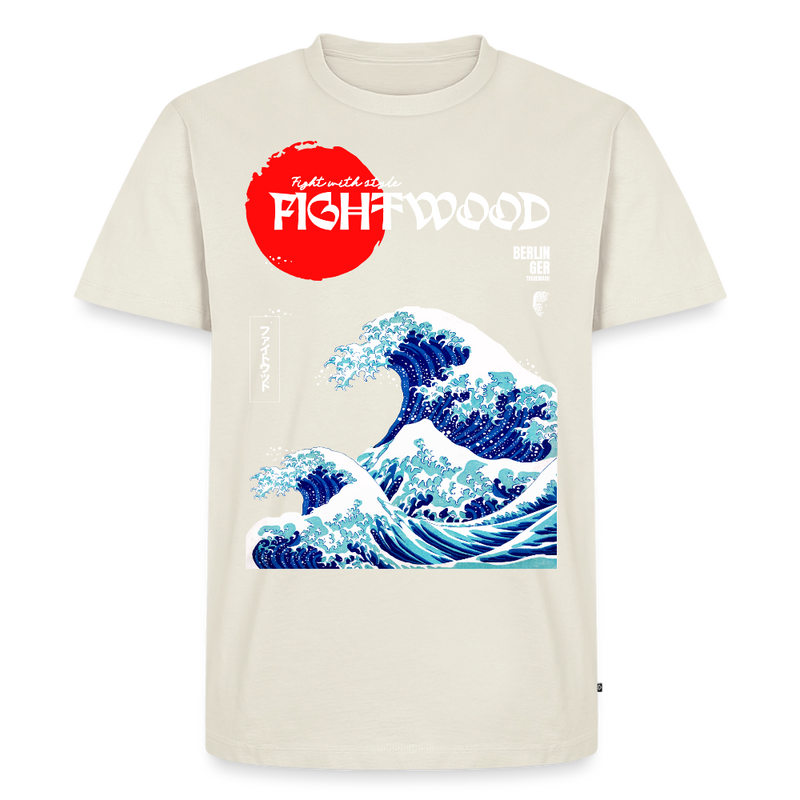 FIGHTWOOD Welle Männer Premium T-Shirt - Naturweiß