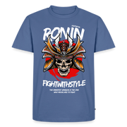 Fightwood Ronin Herren Premium Bio T-Shirt – Organic Cotton Streetwear fürs Training - Taubenblau