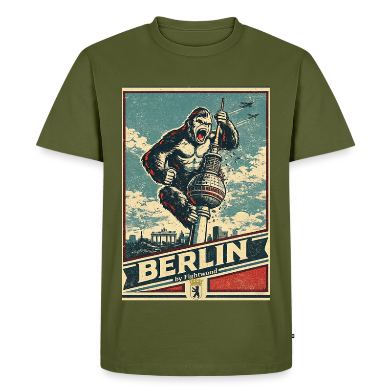 Fightwood Gorilla in Berlin - Premium männer T-Shirt - Khaki
