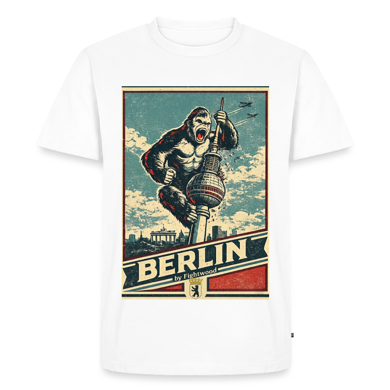 Fightwood Gorilla in Berlin - Premium männer T-Shirt - Weiß