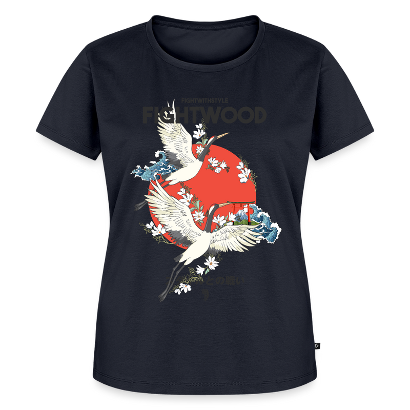 Fightwood Fightwithstyle Cranes - Frauen Premium T-Shirt - Navy