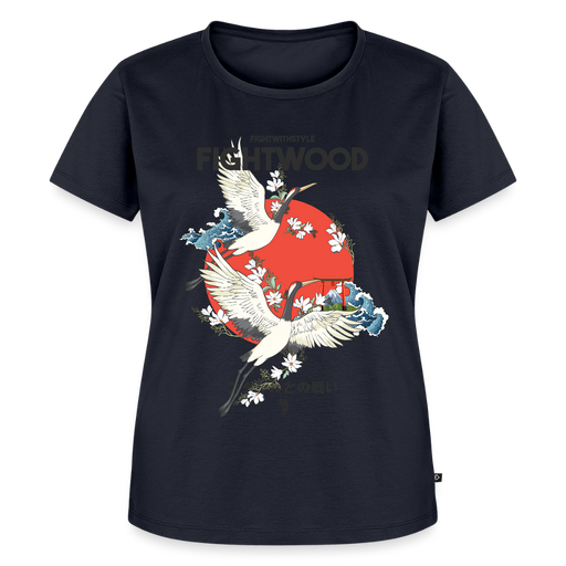 Fightwood Fightwithstyle Cranes - Frauen Premium T-Shirt - Navy