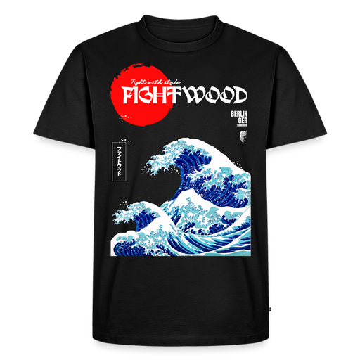 FIGHTWOOD Welle Männer Premium T-Shirt - Schwarz