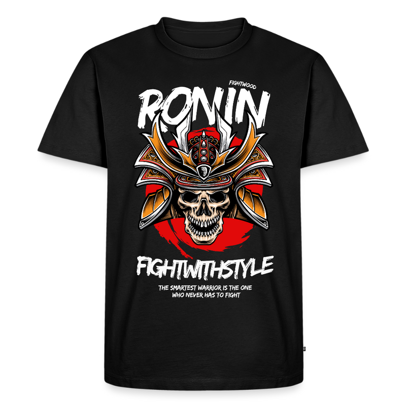 Fightwood Ronin Herren Premium Bio T-Shirt – Organic Cotton Streetwear fürs Training - Schwarz
