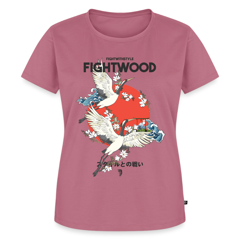 Fightwood Fightwithstyle Cranes - Frauen Premium T-Shirt - Mauve