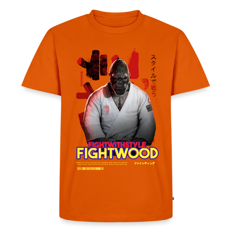 Fightwood Fightwithstyle Gorilla Black Männer Premium T-Shirt - Orange 
