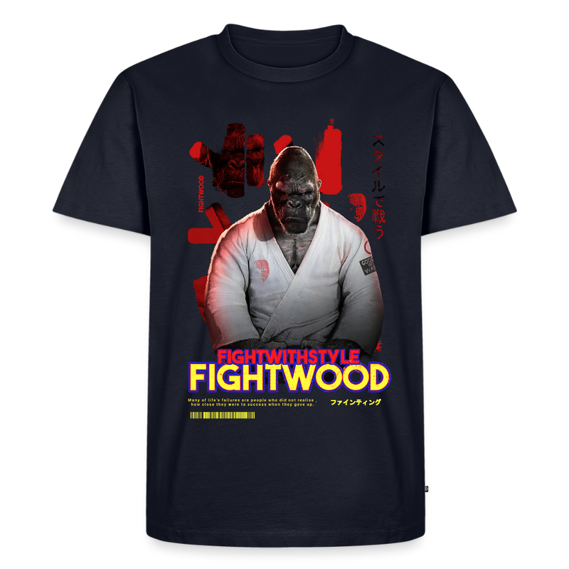 Fightwood Fightwithstyle Gorilla Black Männer Premium T-Shirt - Navy