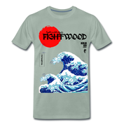 Fightwood® Fightwithstyle Big Waves Premium T-Shirt für Männer – Nachhaltig & Fair - Graugrün
