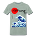 Fightwood® Fightwithstyle Big Waves Premium T-Shirt für Männer – Nachhaltig & Fair - Graugrün