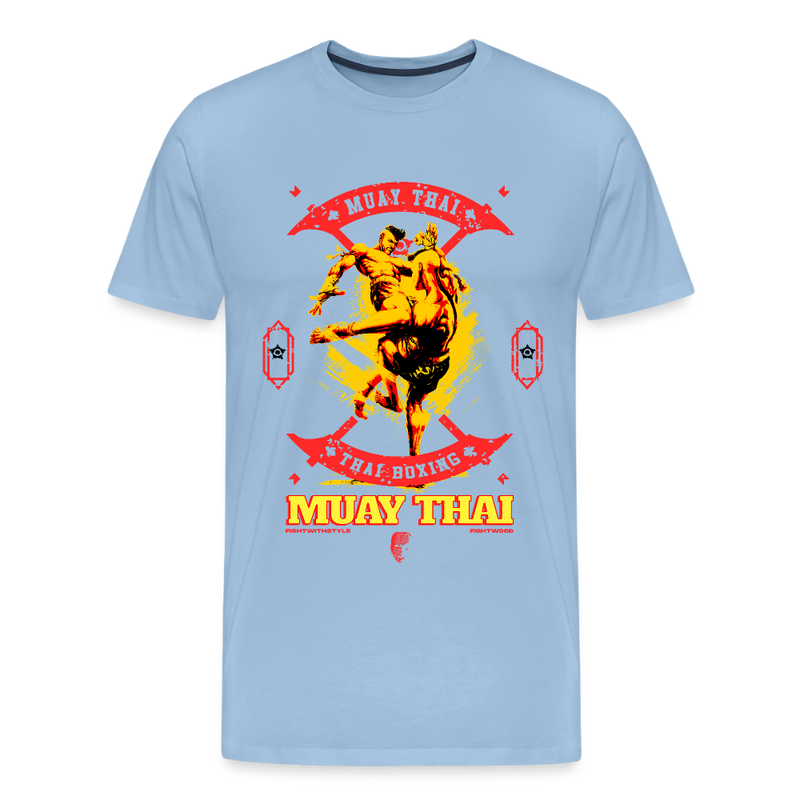 Fightwood Fightwithstyle Muay Thai - Männer Premium T-Shirt - Sky
