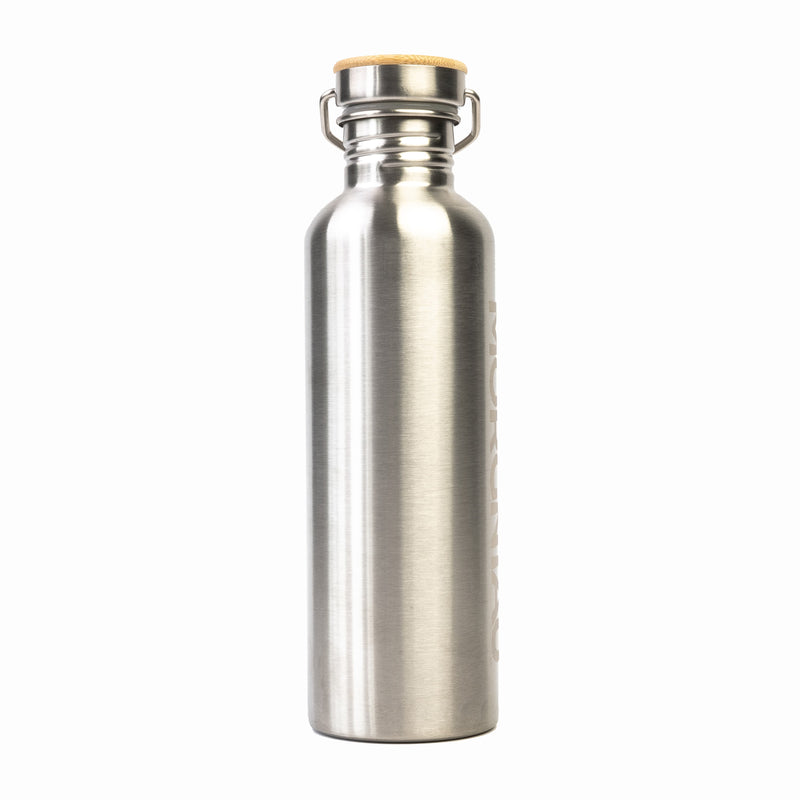 MORGNTAU Stainless Steel Water Bottle with Bamboo Lid – Robust Water Bottle for Outdoors, Travel & Everyday Use