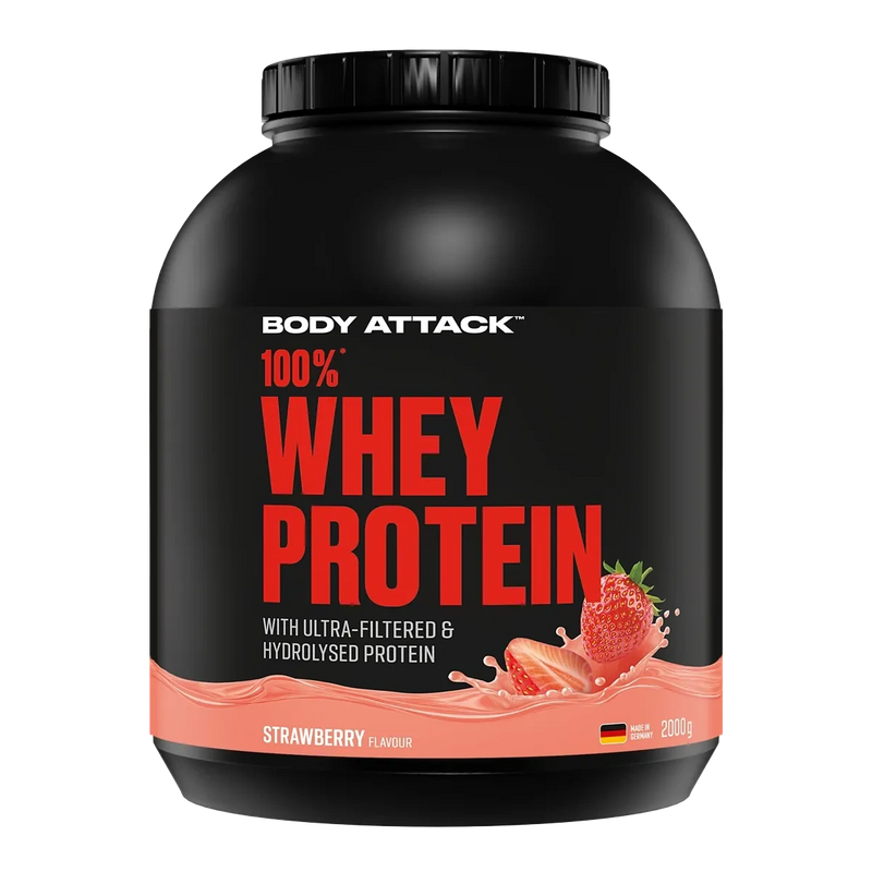 Body Attack 100% Whey Protein 2000g Strawberry - Produktbild