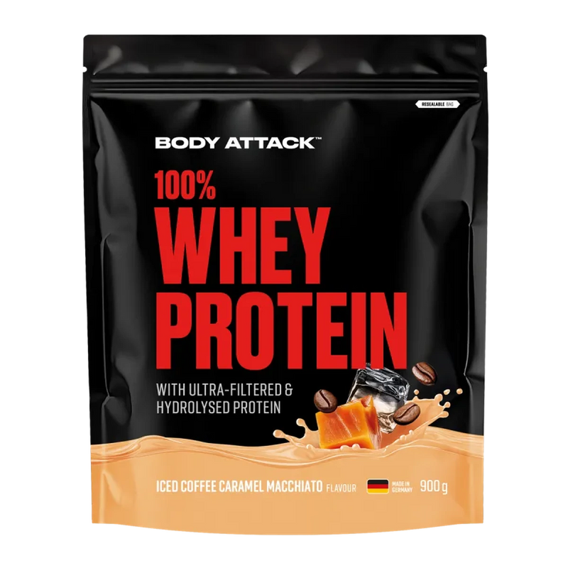 Body Attack 100% Whey Protein 900g Icced Coffe Caramel Macchiato - Produktbild