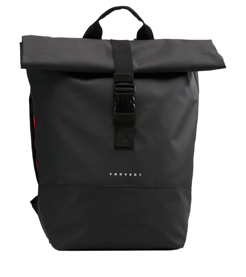 Forvert Tarp Lorenz Rucksack Black | 20 l Tagesrucksack mit Rolltop, Reißverschlussfach und verstellbaren Schultergurten