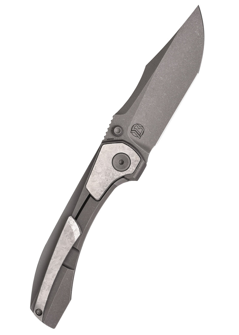 Brian Brown Knives Raptor V3 Dark Blast – Limited Vanax SuperClean Titanium Pocket Knife