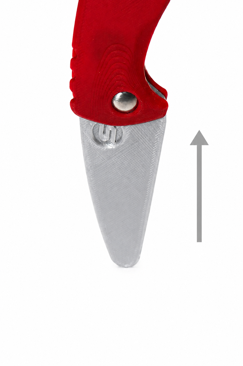 Fast Eddy Trainingsmesser – Spring-Bar Trainer mit beweglicher stumpfer Klinge