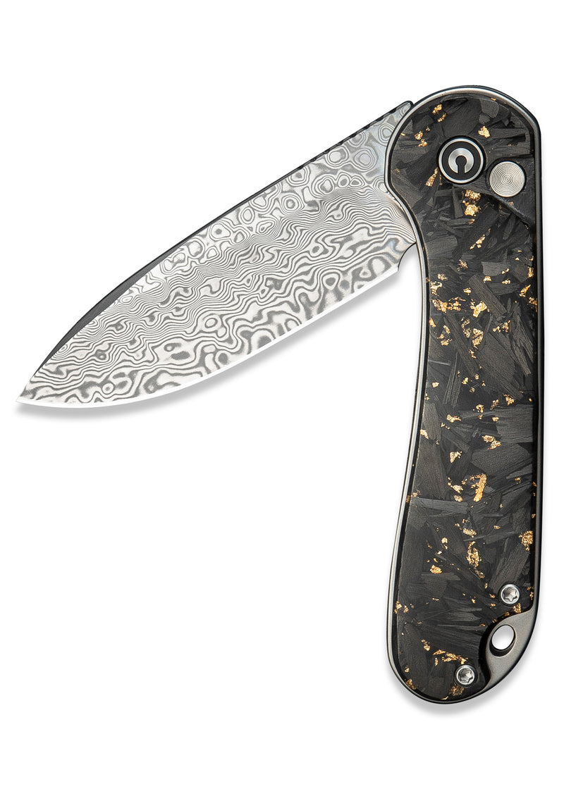 CIVIVI Elementum II Button Lock Damascus Carbon Fiber C18062P-10