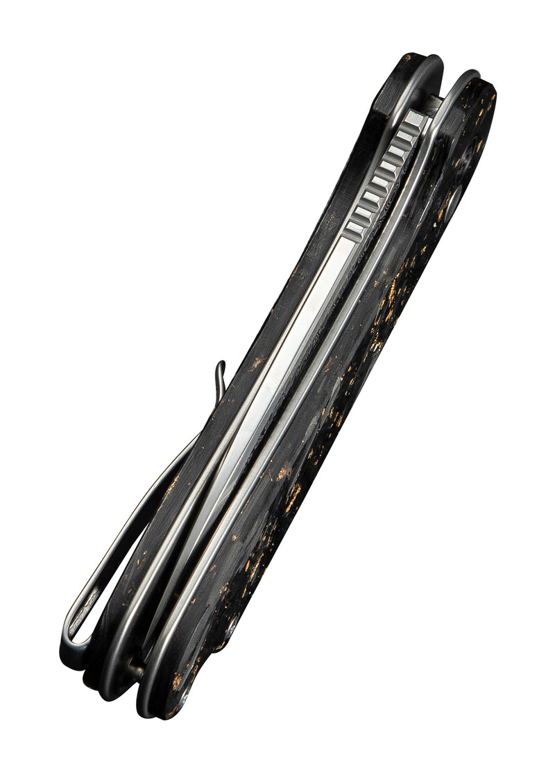 CIVIVI Elementum II Button Lock Damascus Carbon Fiber C18062P-10