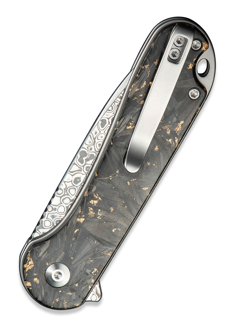 CIVIVI Elementum II Button Lock Damascus Carbon Fiber C18062P-10