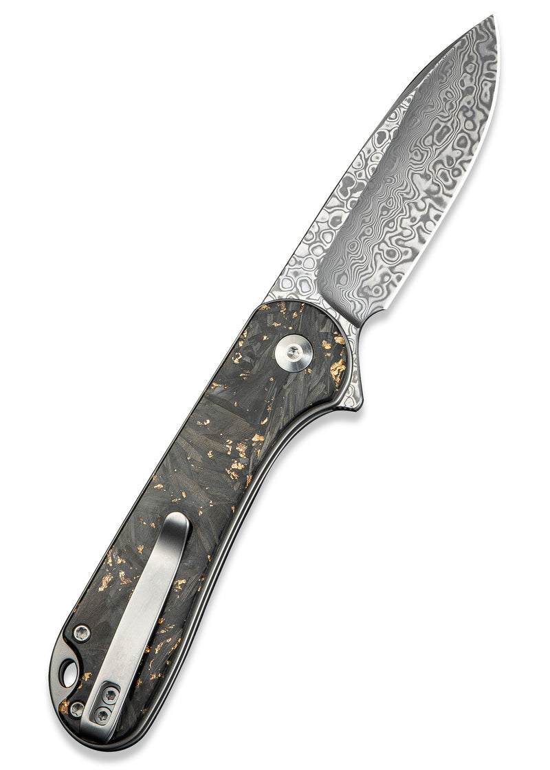 CIVIVI Elementum II Button Lock Damascus Carbon Fiber C18062P-10