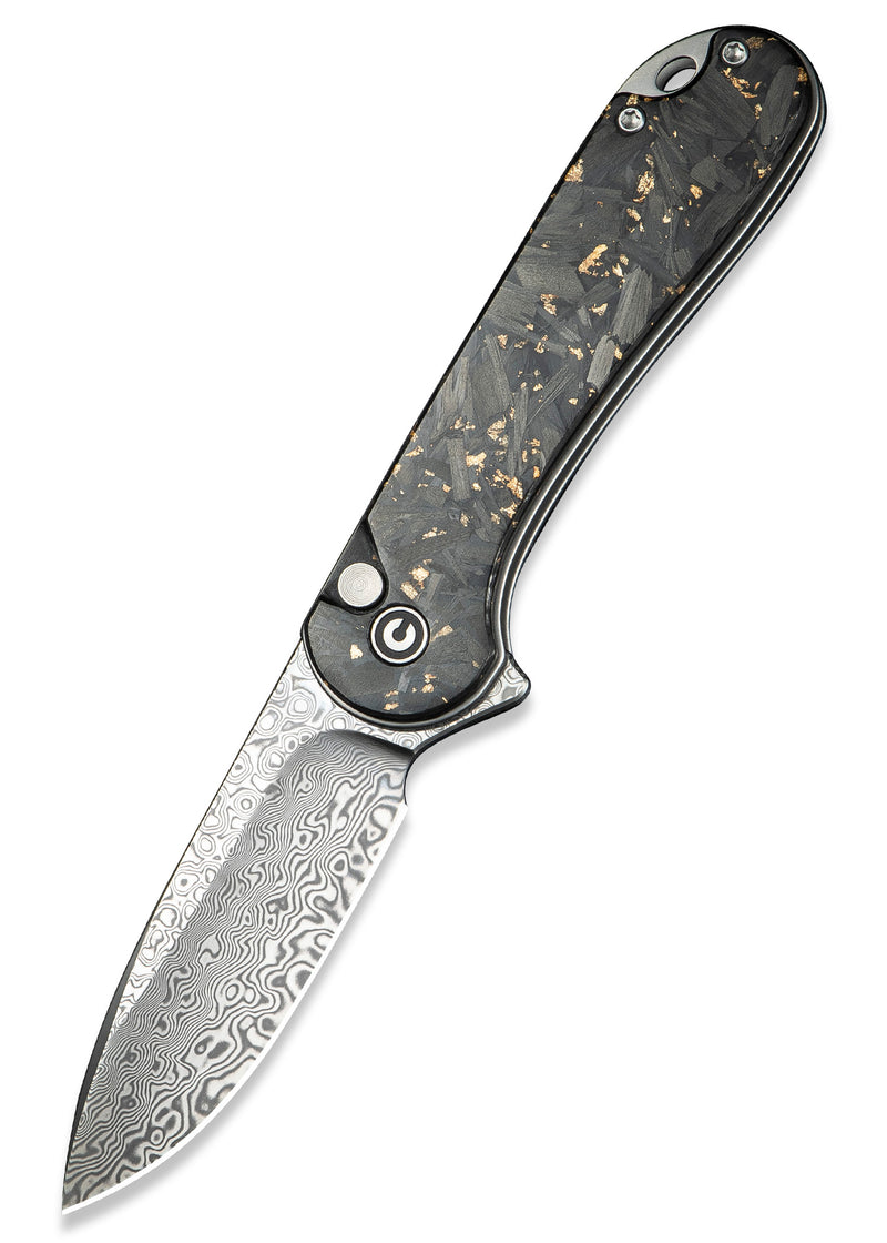 CIVIVI Elementum II Button Lock Damascus Carbon Fiber C18062P-10