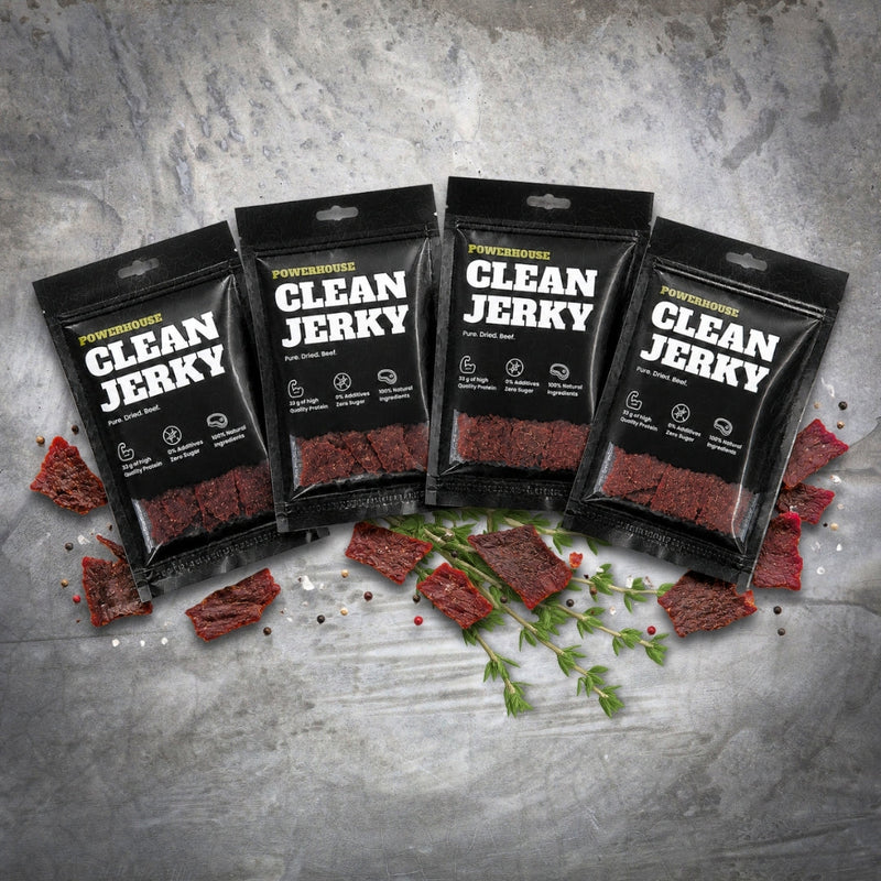 Powerhouse Clean Jerky PRIME PEPPER 60 g – Beef Jerky mit 33 g Protein
