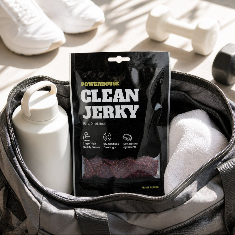 Powerhouse Clean Jerky PRIME PEPPER 60 g – Beef Jerky mit 33 g Protein