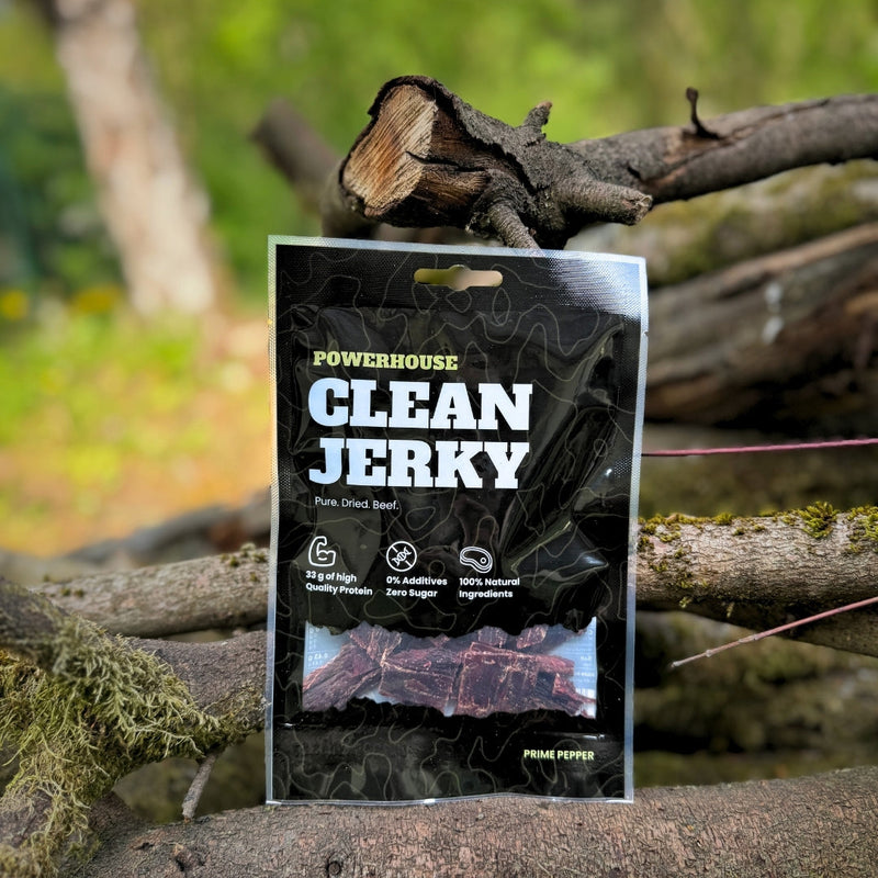 Powerhouse Clean Jerky PRIME PEPPER 60 g – Beef Jerky mit 33 g Protein