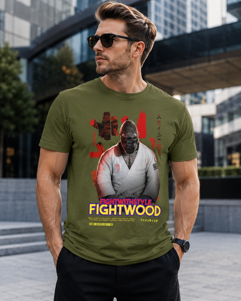 Fightwood-Fightwithstyle-Gorilla-Black-Männer-Premium-T-Shirt, judo, bjj, kampfsport shit