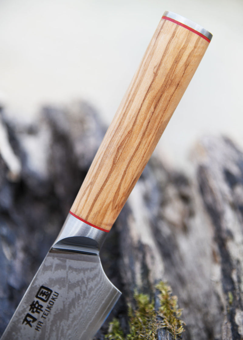 Ha Teikoku Damascus Chef's Knife 20 cm - 67 Layers with Olive Wood Handle