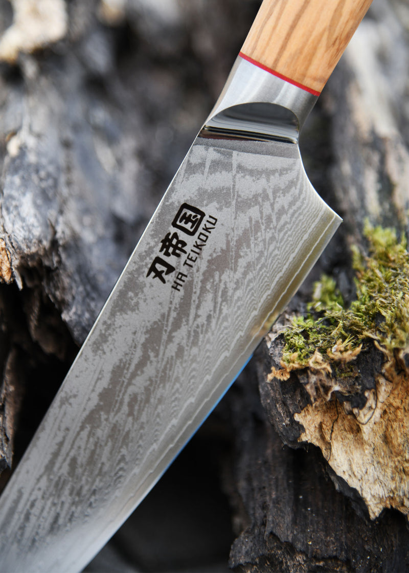 Ha Teikoku Damascus Chef's Knife 20 cm - 67 Layers with Olive Wood Handle