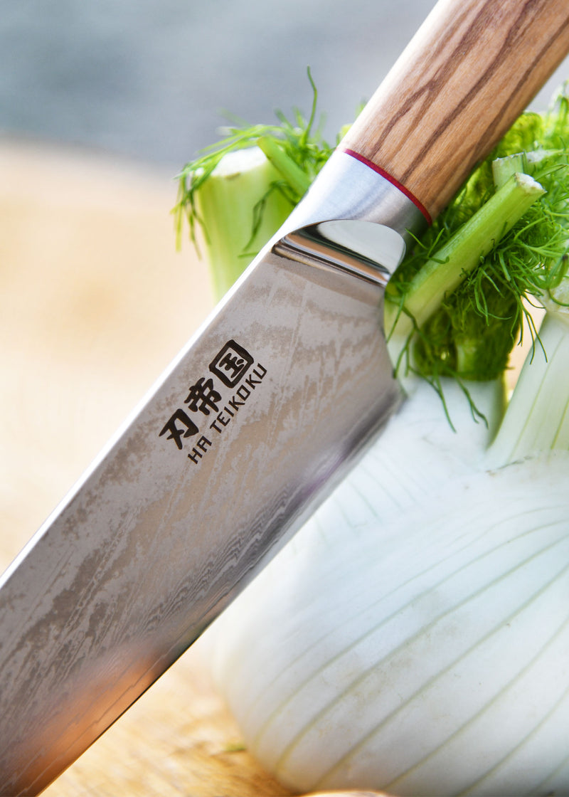 Ha Teikoku Damascus Chef's Knife 20 cm - 67 Layers with Olive Wood Handle