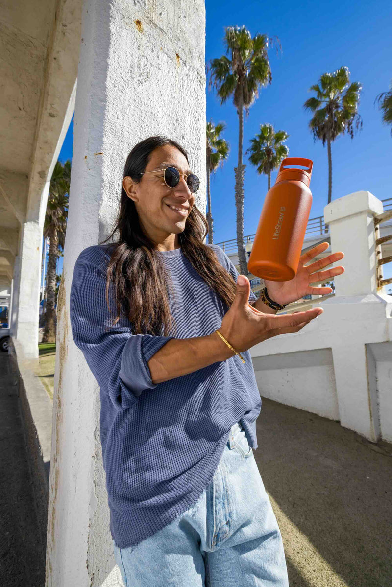 LifeStraw Go Steel 1L (Kyoto Orange) – Edelstahl-Trinkflasche mit Wasserfilter & Aktivkohle