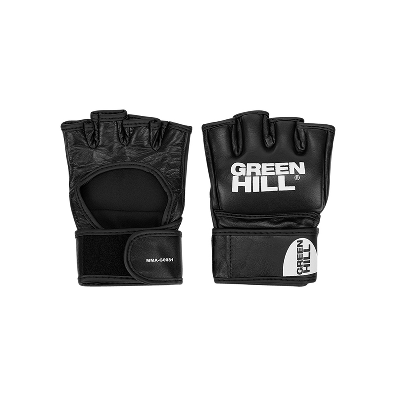 Green Hill PRO GRAPPLING MMA Handschuhe aus Leder (MMA-G0081) Schwarz