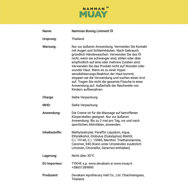 Namman Muay Thai Sports Oil