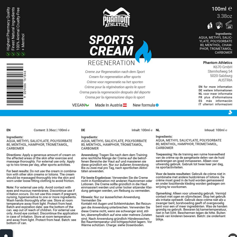 Phantom Sport Regenerating Cream