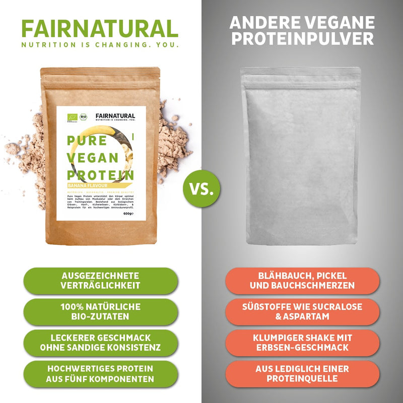 Organic Vegan Banana Protein Powder Soy-Free 600 g | 5K Protein Blend