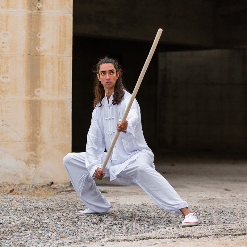 Wu Shu Gùn – Chinese Training Staff (190 cm, White Wax Wood)