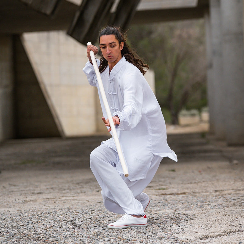Wu Shu Gùn – Chinese Training Staff (190 cm, White Wax Wood)