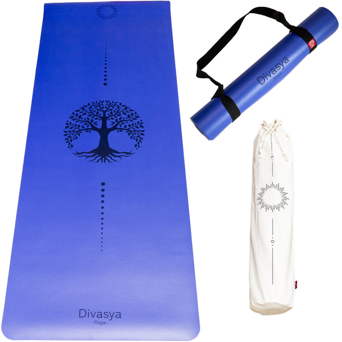 Yogamatte rutschfest – Naturkautschuk & japanisches Eco-PU | Extra lang, breit & dick, inkl. Baumwolltasche & Gurte