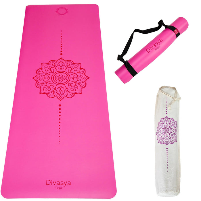 Yogamatte rutschfest – Naturkautschuk & japanisches Eco-PU | Extra lang, breit & dick, inkl. Baumwolltasche & Gurte
