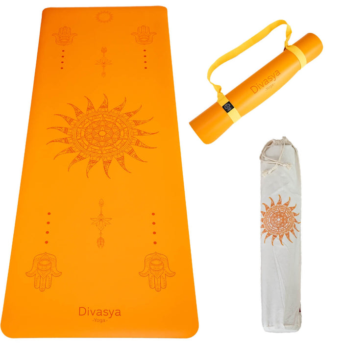 Yogamatte rutschfest – Naturkautschuk & japanisches Eco-PU | Extra lang, breit & dick, inkl. Baumwolltasche & Gurte